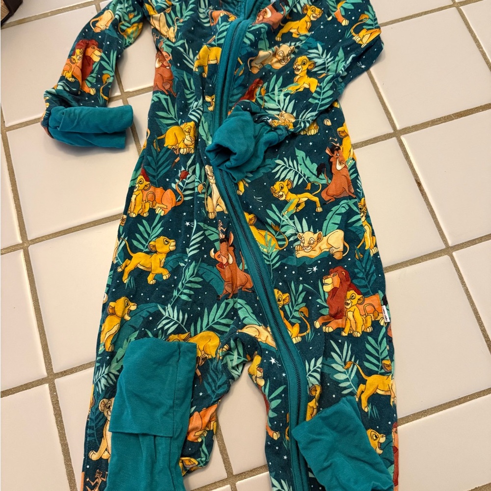 Little Sleepies Lion King Footie Pajama - Teal and Yellow